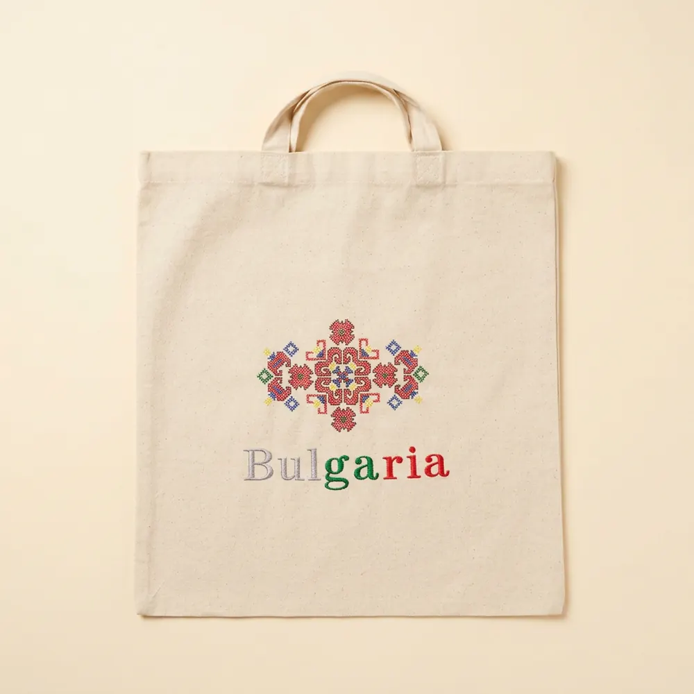 Пазарска чанта „Bulgaria“ с шевица — ръчно изработено изделие от Чичо Митко шоу